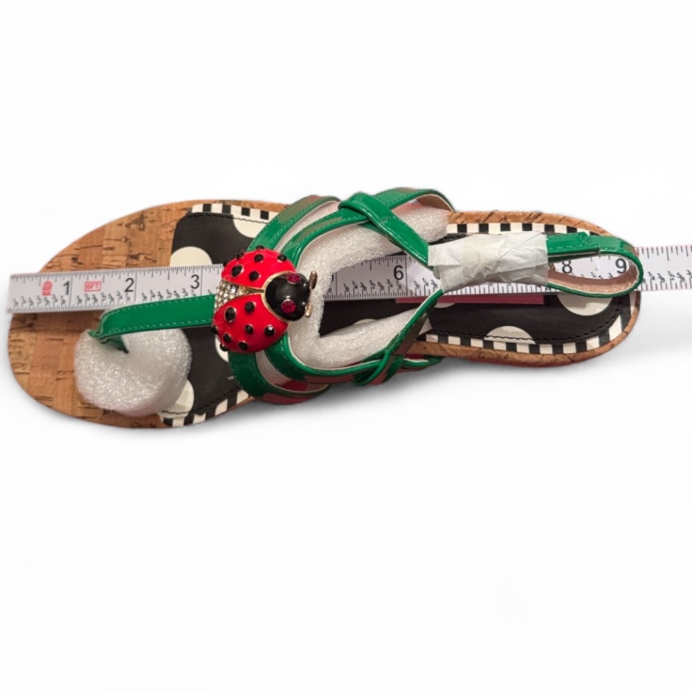 BETSY JOHNSON Buggy Women's Ladybug Embellishment Slingback Sandals Size 6M NEW - Picture 7 of 13